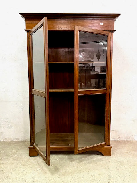 Interno vetrina coloniale in teak, ripiani in legno