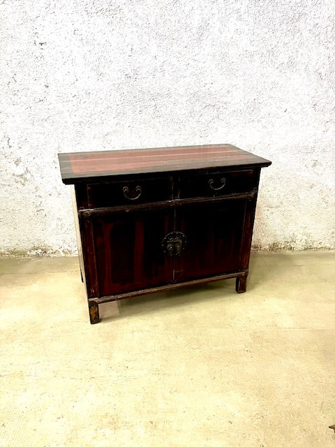 Credenza cinese originale in legno massiccio dipinto in lacca