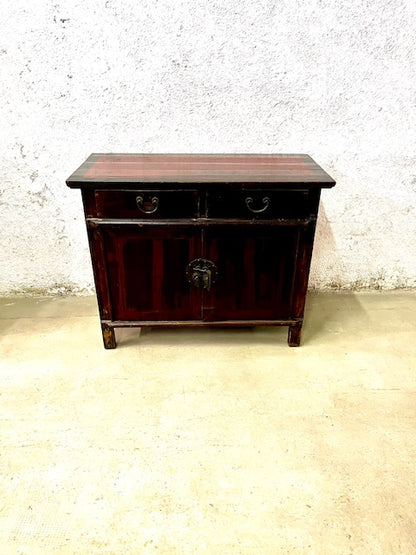 Credenza cinese originale in legno massiccio dipinto in lacca