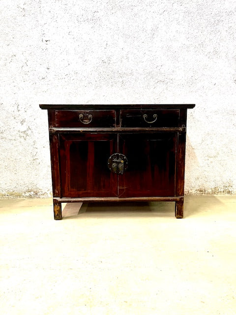 Credenza cinese originale in legno massiccio dipinto in lacca