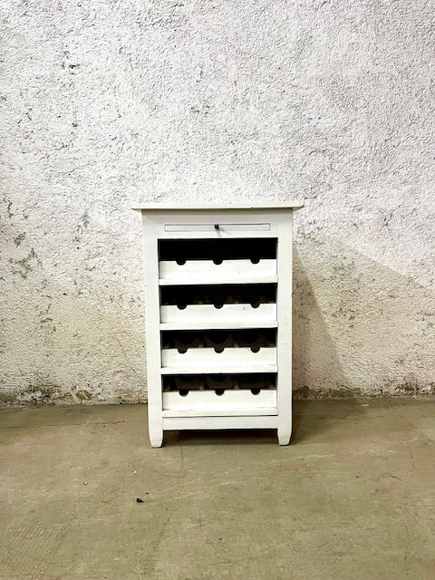 Porta bottiglie in legno massiccio shabby chic