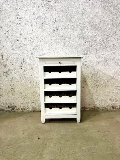 Porta bottiglie in legno massiccio shabby chic