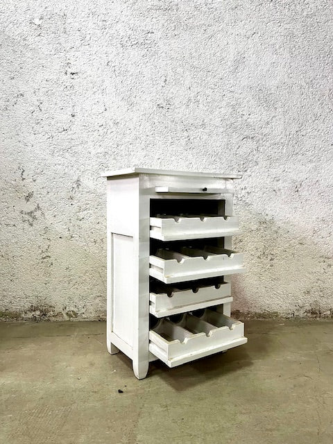 Porta bottiglie in legno massiccio shabby chic
