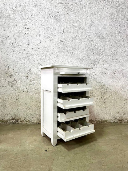 Porta bottiglie in legno massiccio shabby chic