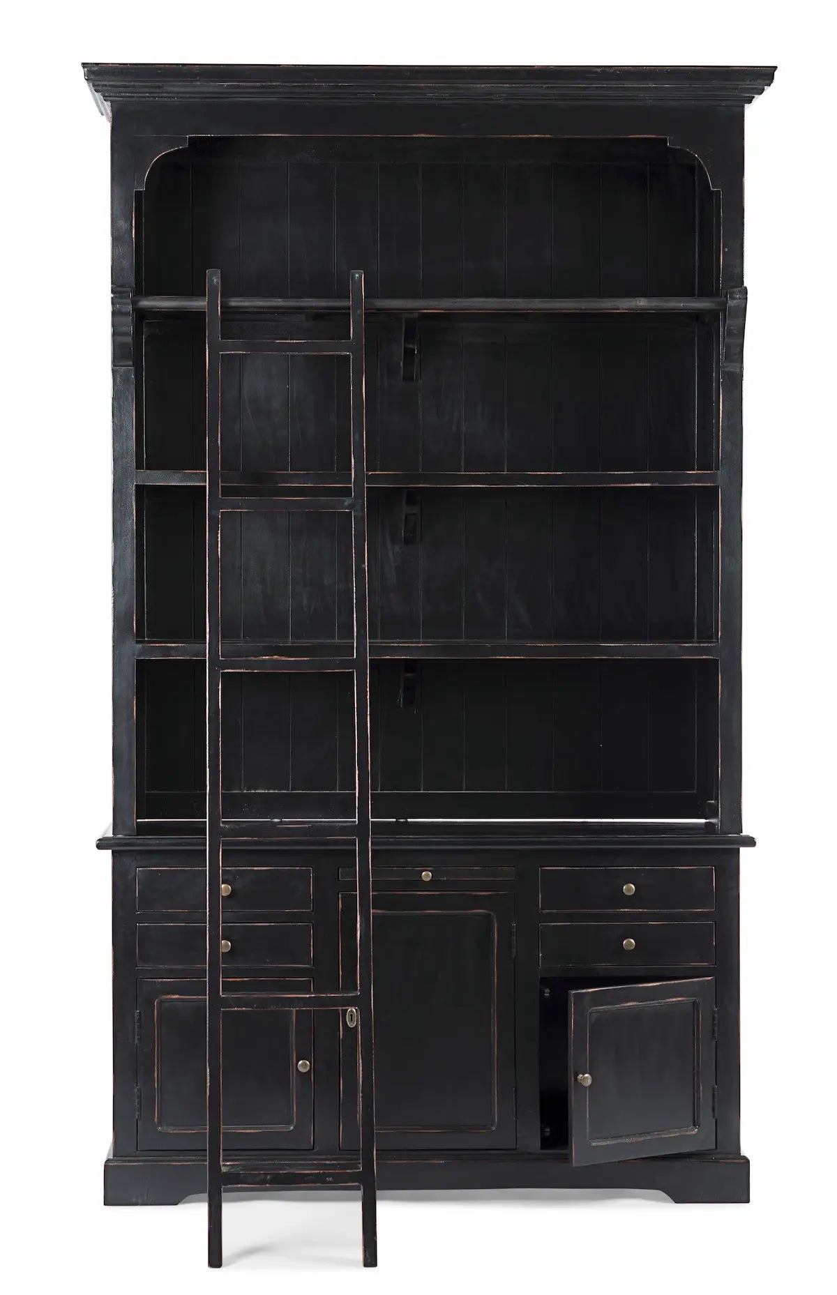 Libreria shabby chic con scala in legno massello