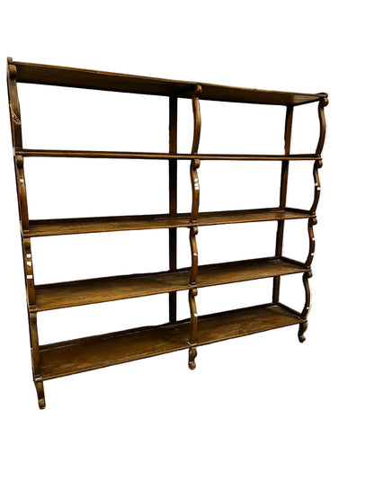 Libreria coloniale indiana originale in Teak biondo pezzo unico
