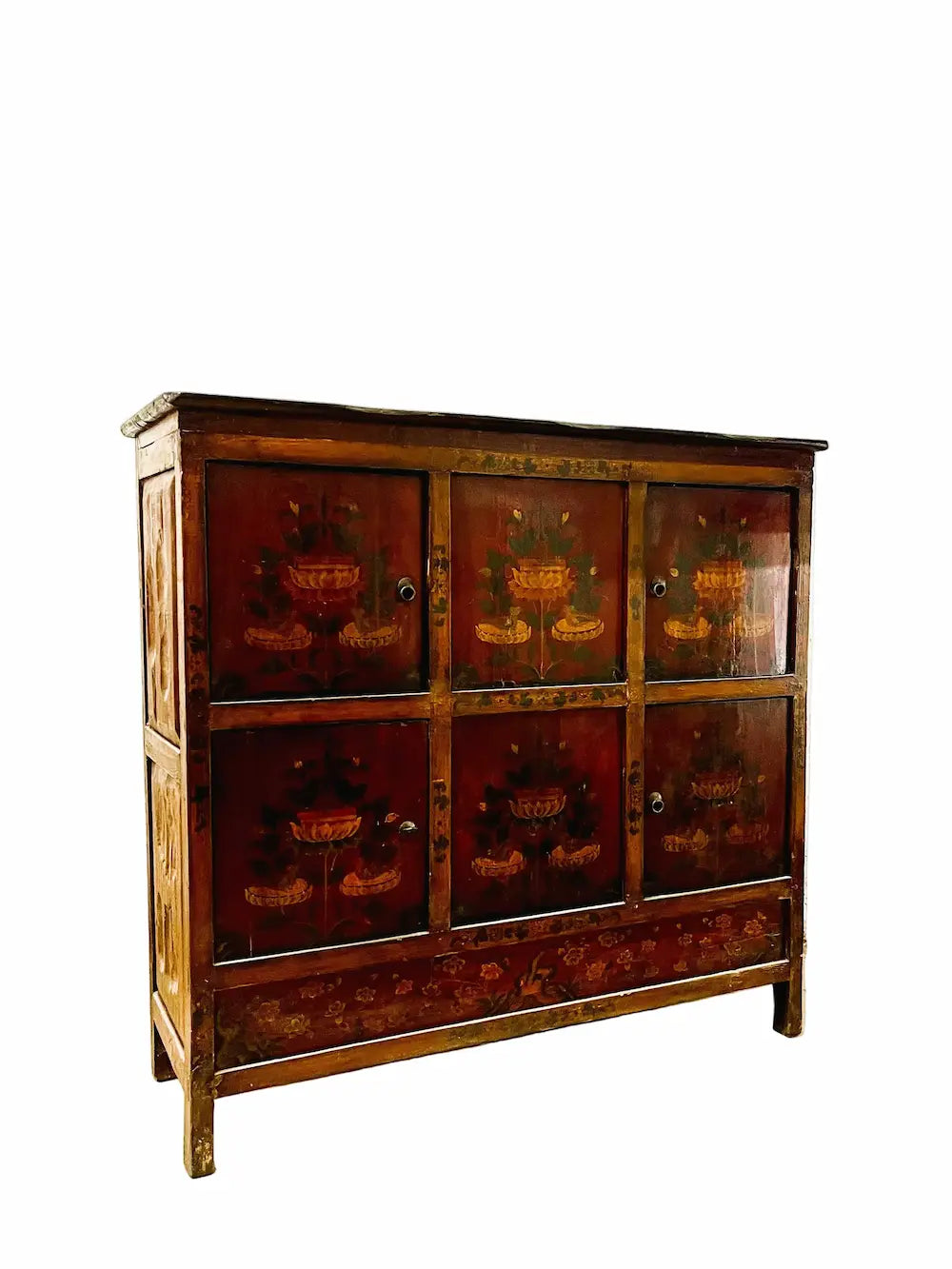 Mobile tibetano originale in legno massiccio dipinto in lacca completo 