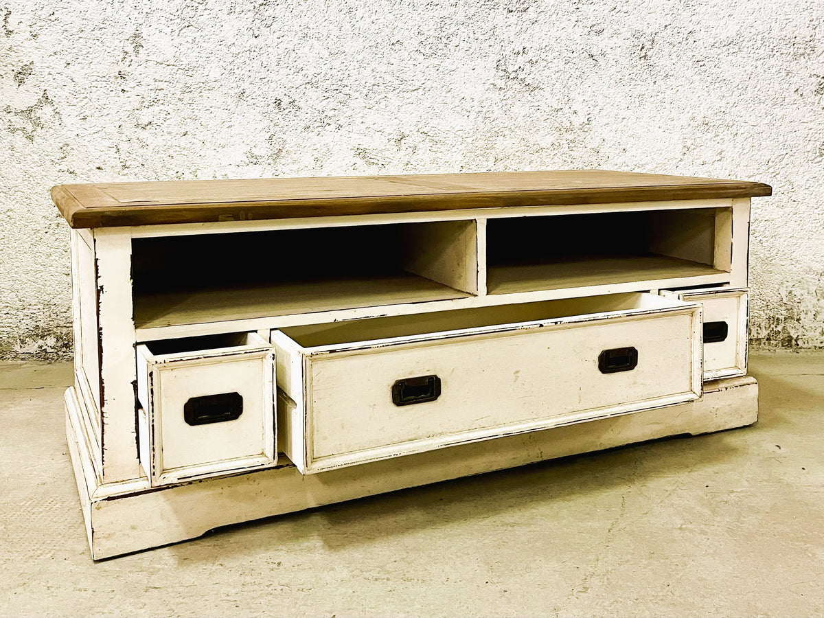 Mobile porta tv in legno massiccio Shabby chic top in rovere