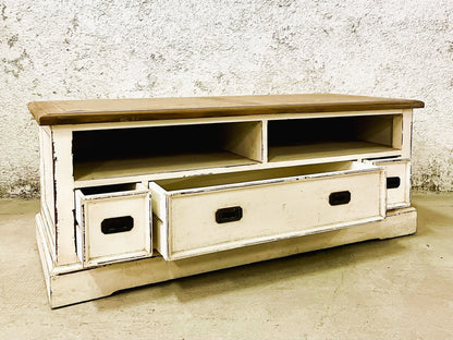 Mobile porta tv in legno massiccio Shabby chic top in rovere