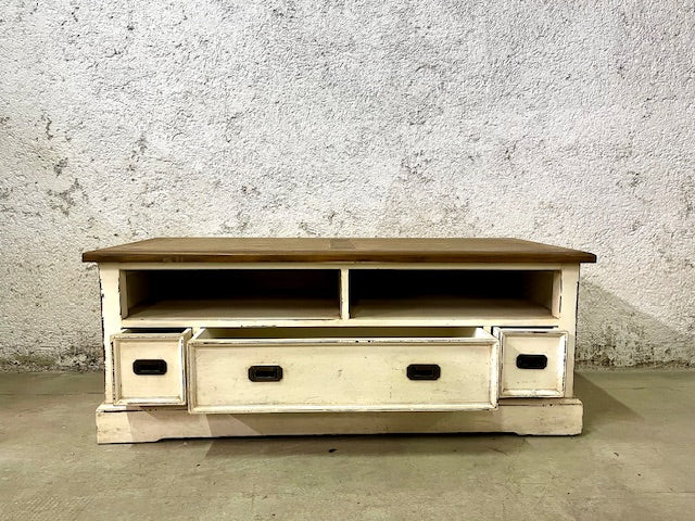 credenza porta tv shabby chic in legno massiccio 