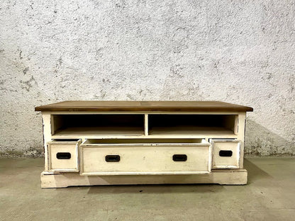 credenza porta tv shabby chic in legno massiccio 