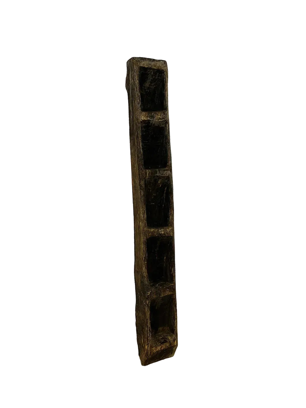 Scaletta nepalese originale in legno massiccio scavato