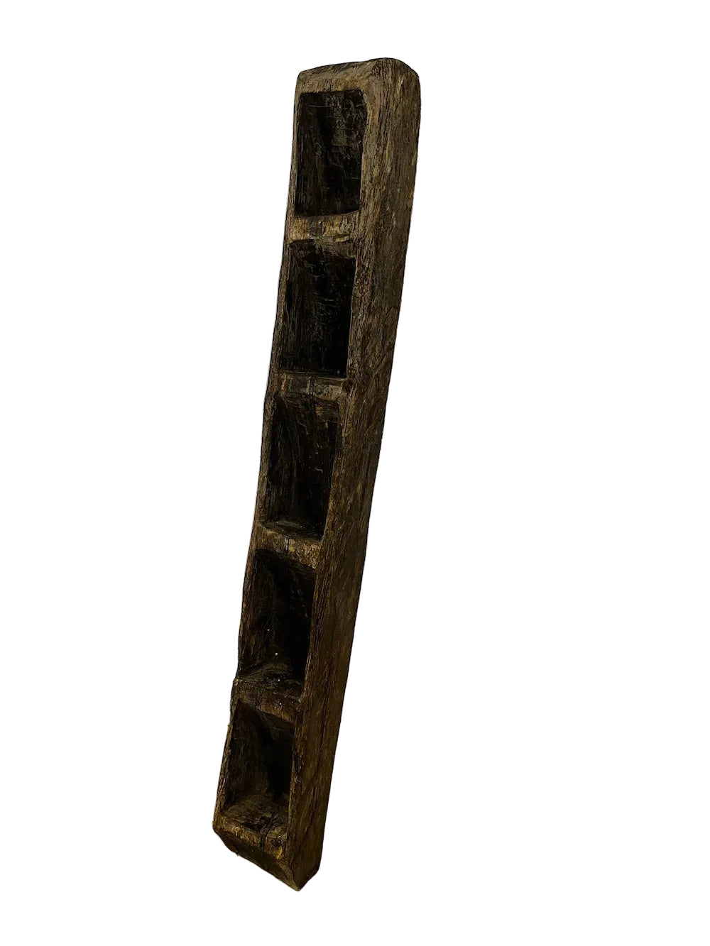 Scaletta nepalese originale in legno massiccio scavato