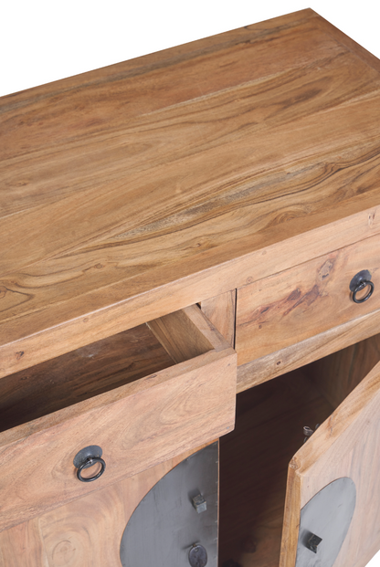 Credenza stile cinese in legno massiccio 2 ante 2 cassetti