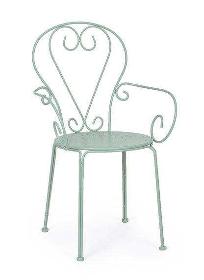 Sedie poltroncine da esterno liberty in ferro battuto verniciato, 7 colori - SET DI 4 - lapagoda.net