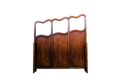 Separe paravento antico liberty coloniale india in teak con appendino