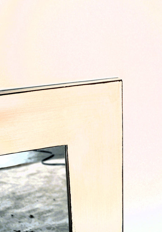 Specchio grande con cornice in legno Laccato Bianco AR.106