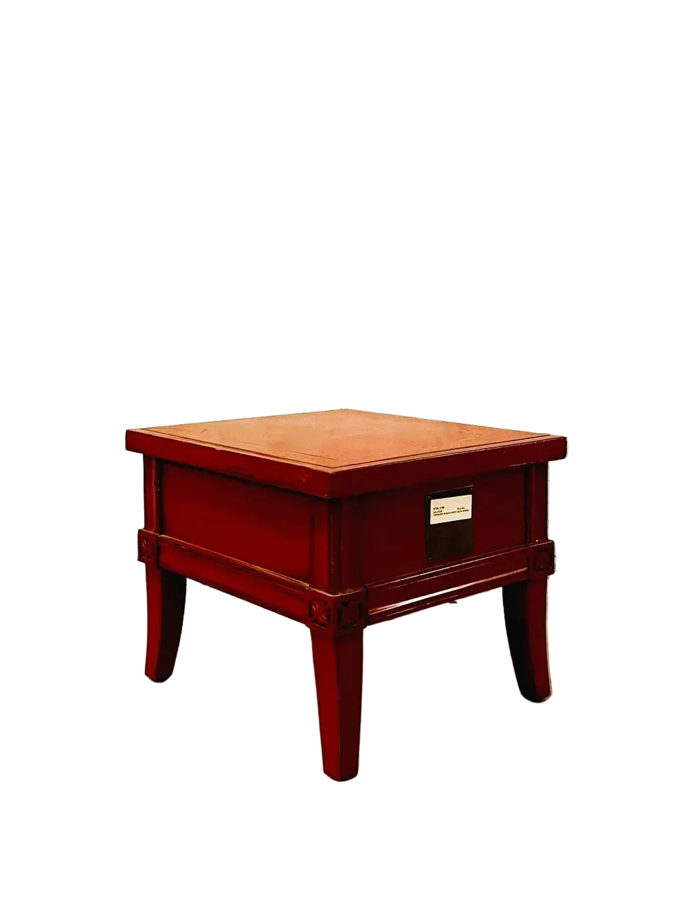 Tavolino cinese in legno laccato con cassetto decorazione ottone