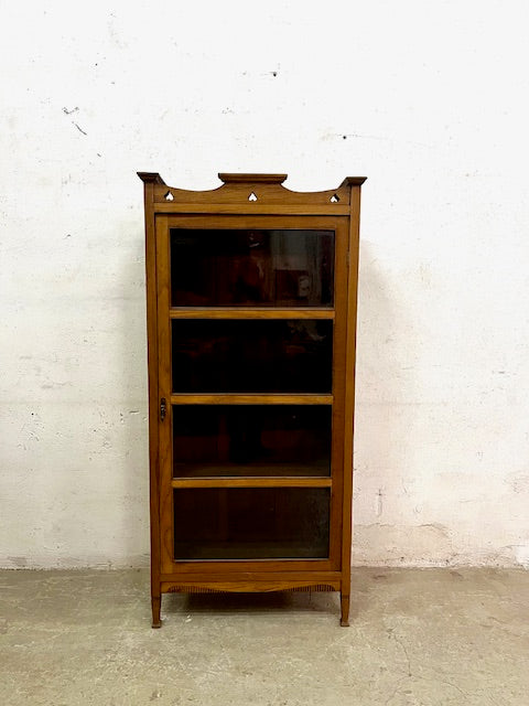 Vetrinetta coloniale in legno di teak, vista frontale