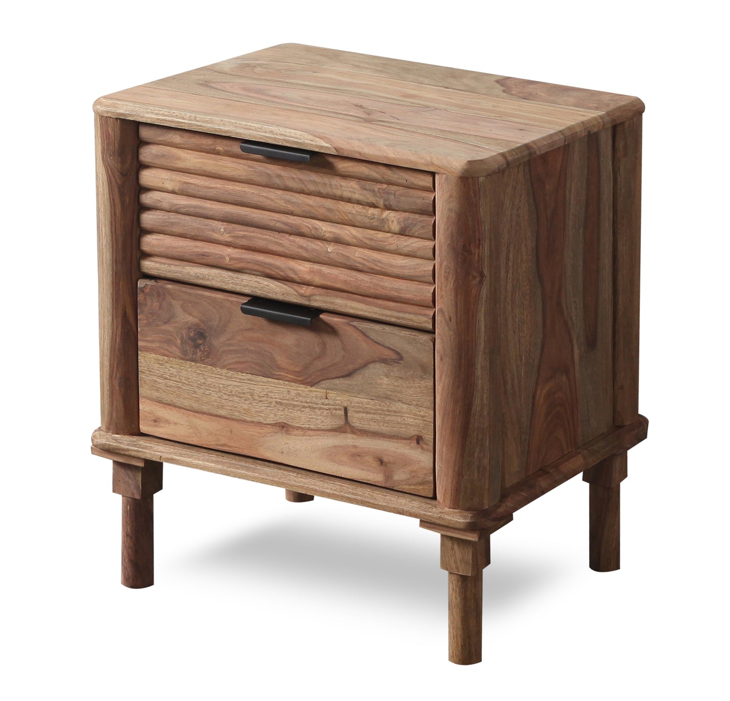 Comodino in legno massiccio naturale letto testata alta