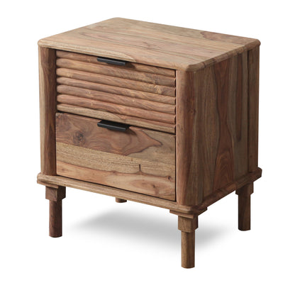 Comodino in legno massiccio naturale letto testata alta