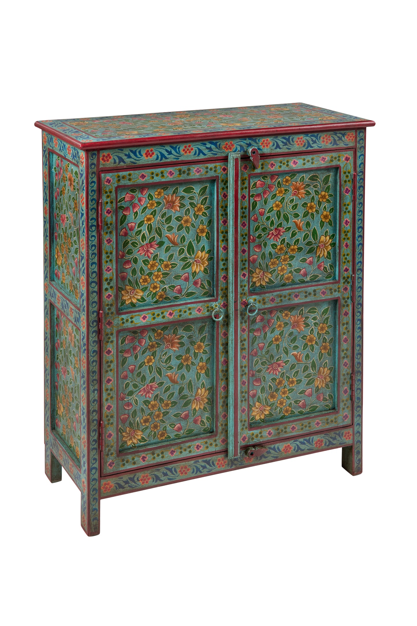 Credenza Indiana in legno massello dipinto 2a