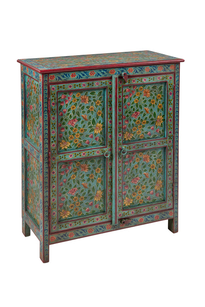 Credenza Indiana in legno massello dipinto 2a