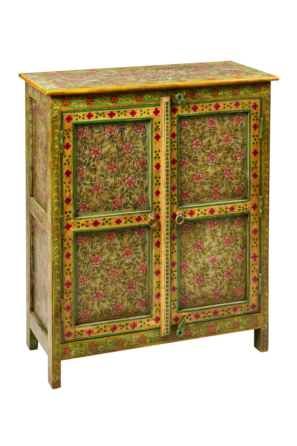 Credenza Indiana in legno massello dipinto 2a