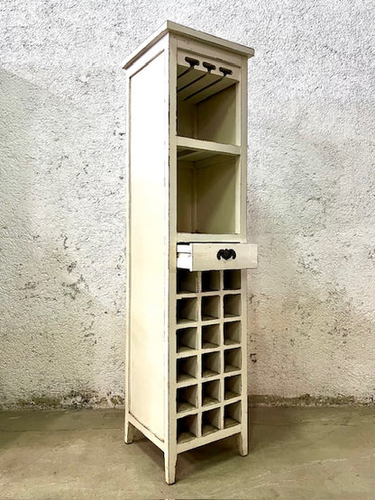 mobile bar porta bottiglie shabby chic in legno massiccio  aperta