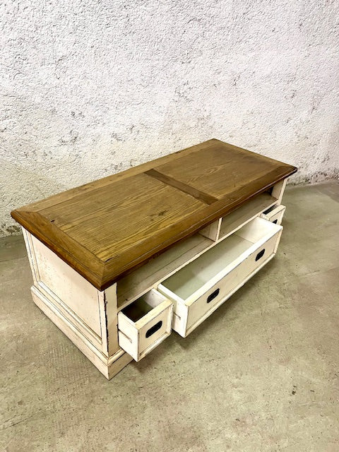 mobile porta tv shabby chic in legno massiccio 