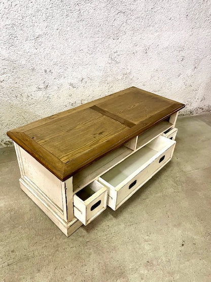mobile porta tv shabby chic in legno massiccio 