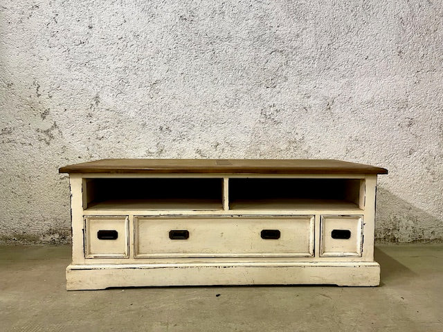 credenza porta tv shabby chic in legno massiccio  frontale
