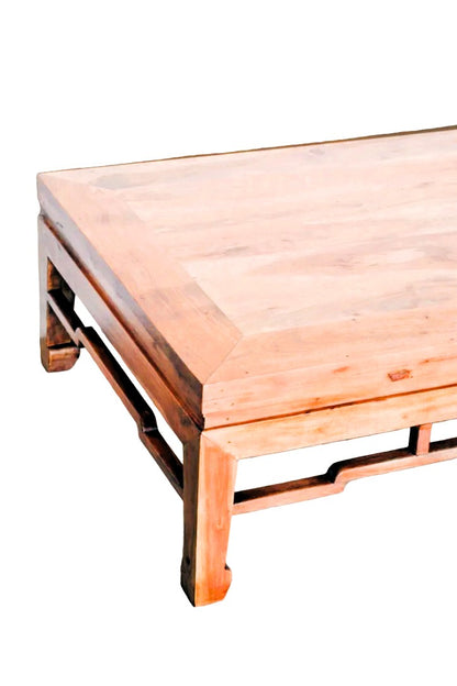 Tavolo indiano da tè basso in legno massello di Acacia