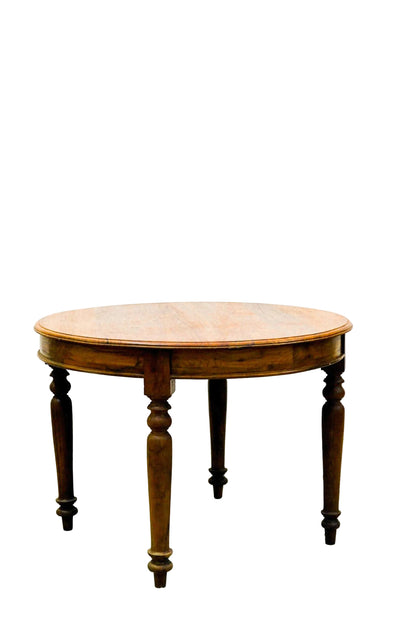 Tavolo Tondo Teak Epoca Coloniale Anni 30 Restaurato