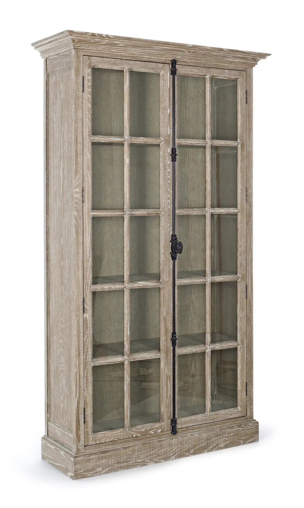 Vetrina provenzale 2 ante vista laterale in frassino shabby chic