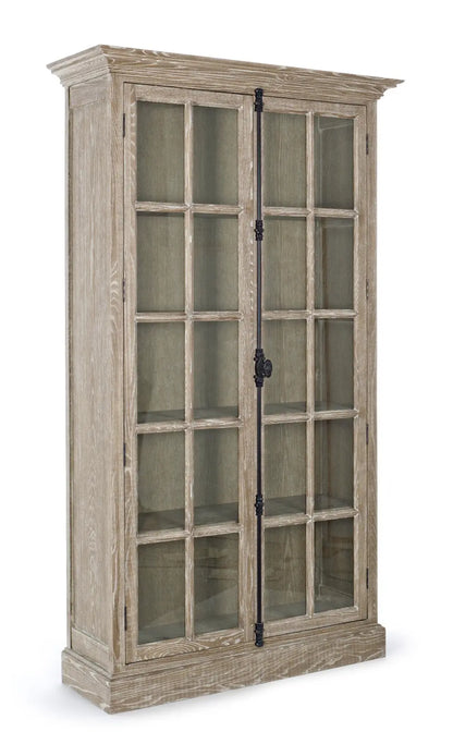 Vetrina provenzale 2 ante vista laterale in frassino shabby chic