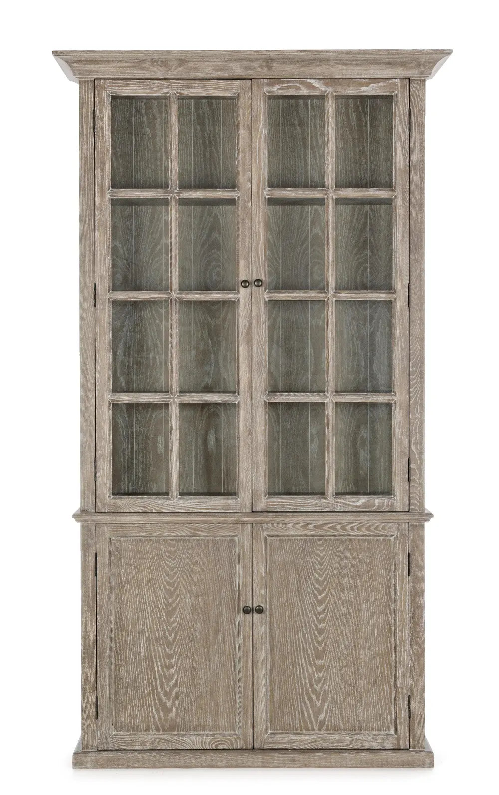 Vetrina provenzale 4 ante in legno massiccio di frassino bianco