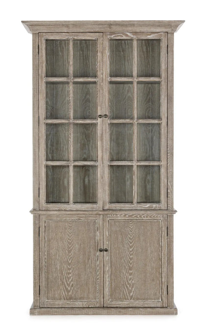 Vetrina provenzale 4 ante in legno massiccio di frassino bianco