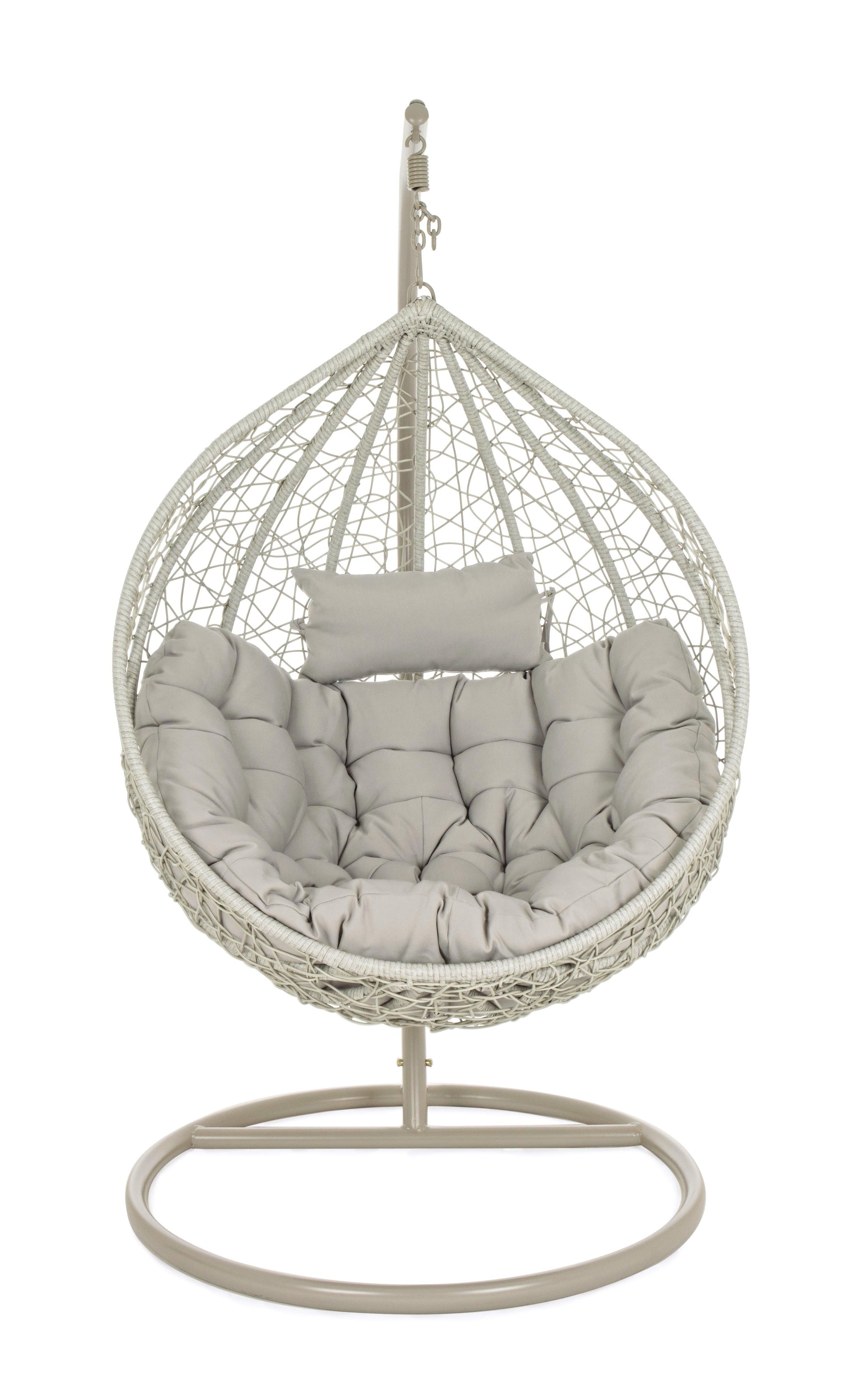 Poltrona sospesa round outdoor con cuscini - Grigio - SPEDIZIONE GRATUITA - lapagoda.net