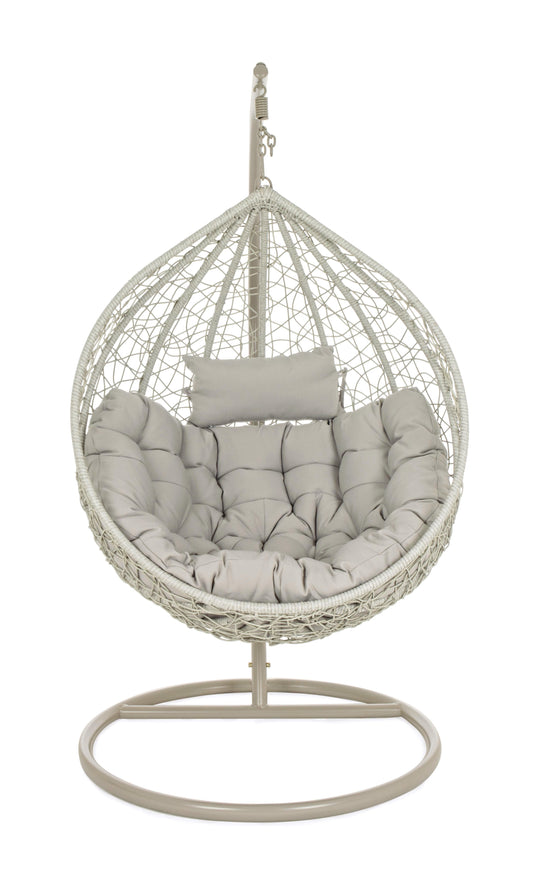 Poltrona sospesa round outdoor con cuscini - Grigio - SPEDIZIONE GRATUITA - lapagoda.net