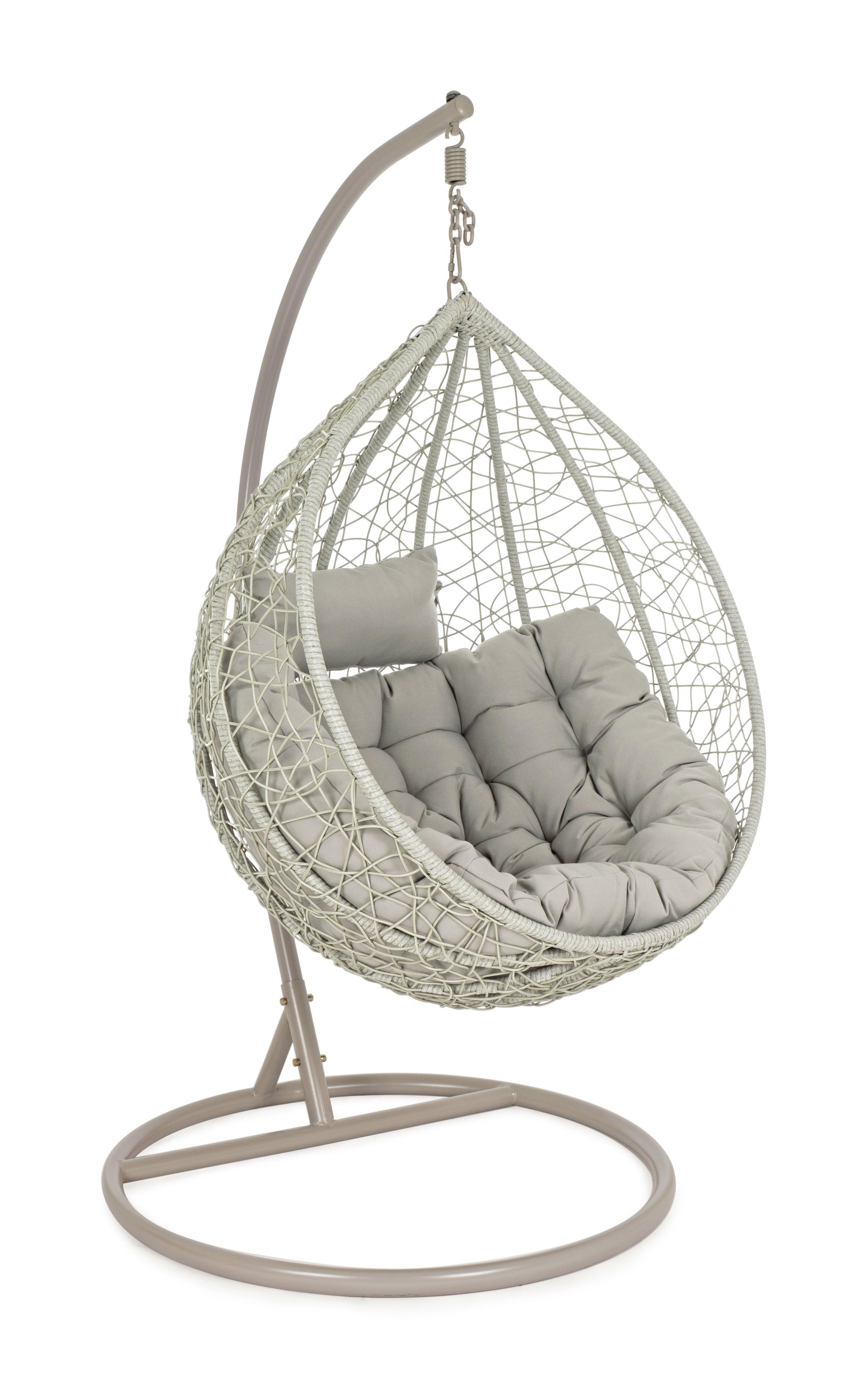 Poltrona sospesa round outdoor con cuscini - Grigio - SPEDIZIONE GRATUITA - lapagoda.net
