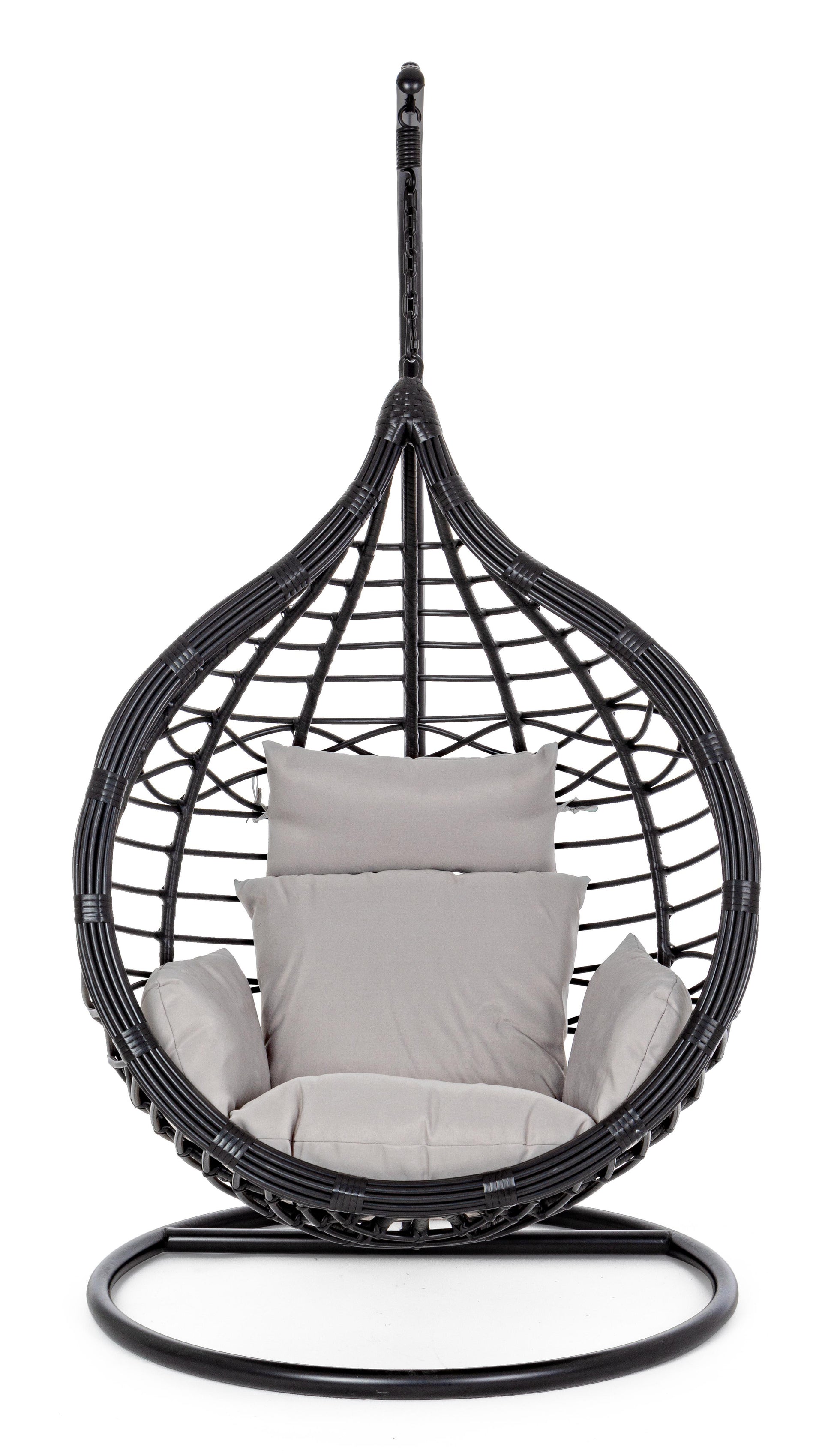 Poltrona sospesa goccia outdoor con cuscini sfoderabili - Nera - SPEDIZIONE GRATUITA- lapagoda.net