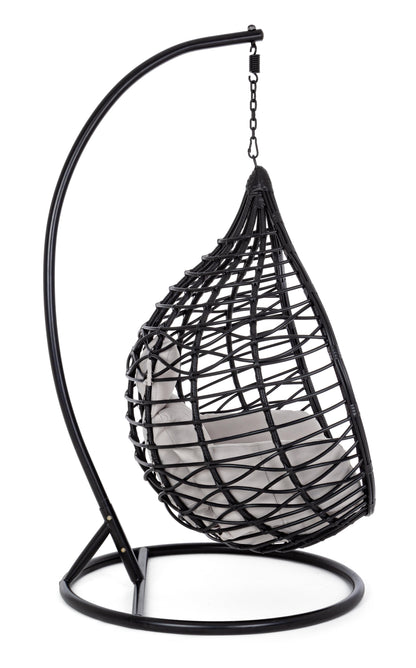 Poltrona sospesa goccia outdoor con cuscini sfoderabili - Nera - SPEDIZIONE GRATUITA- lapagoda.net