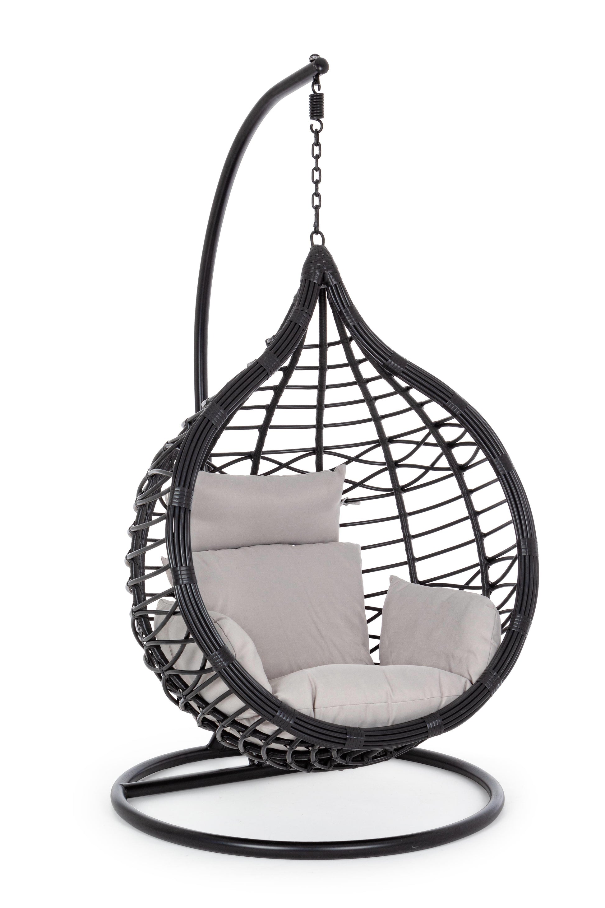 Poltrona sospesa goccia outdoor con cuscini - Nera - SPEDIZIONE GRATUITA- lapagoda.net