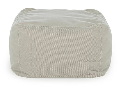 Pouf 50x50 in tessuto sfoderabile per esterni - 4 colori disponibili, Bianco sabbia-lapagoda.net