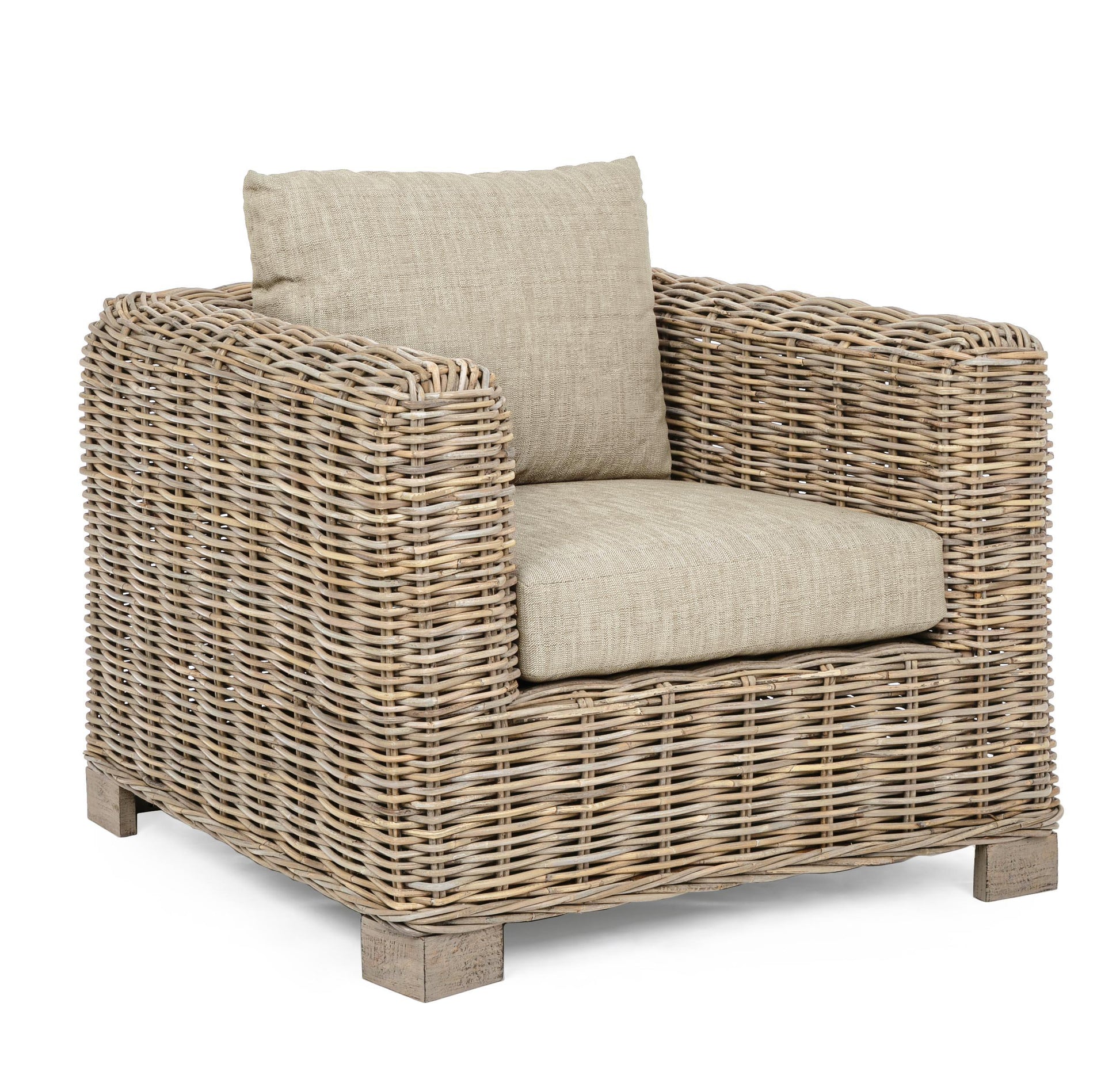 Poltrona in rattan e legno di mango con cuscini sfoderabili - SPEDIZIONE GRATUITA - lapagoda.net