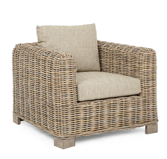 Poltrona in rattan e legno di mango con cuscini sfoderabili - SPEDIZIONE GRATUITA - lapagoda.net