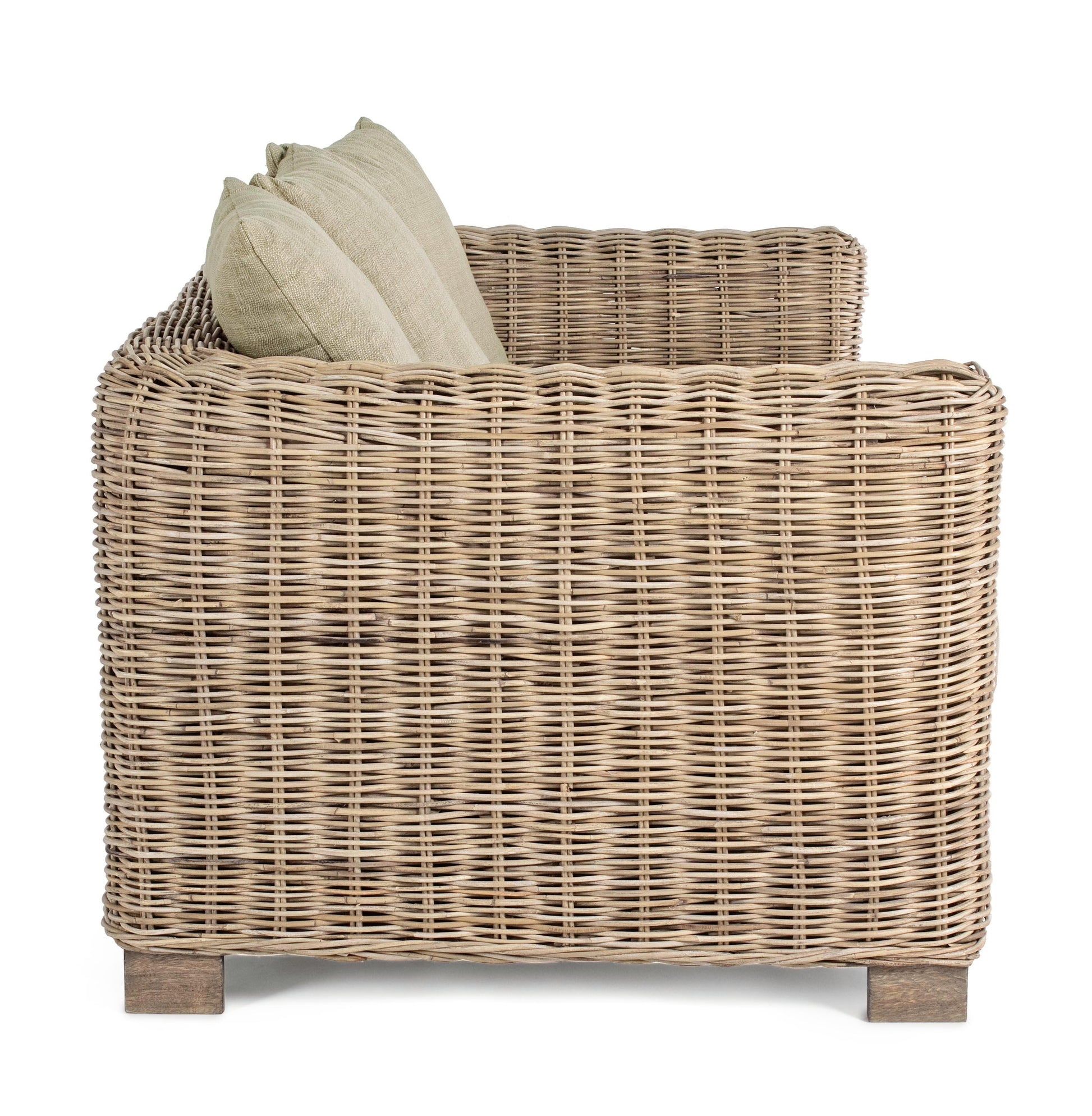 Divano 2 posti in rattan e legno di mango con cuscini sfoderabili - SPEDIZIONE GRATUITA - lapagoda.net