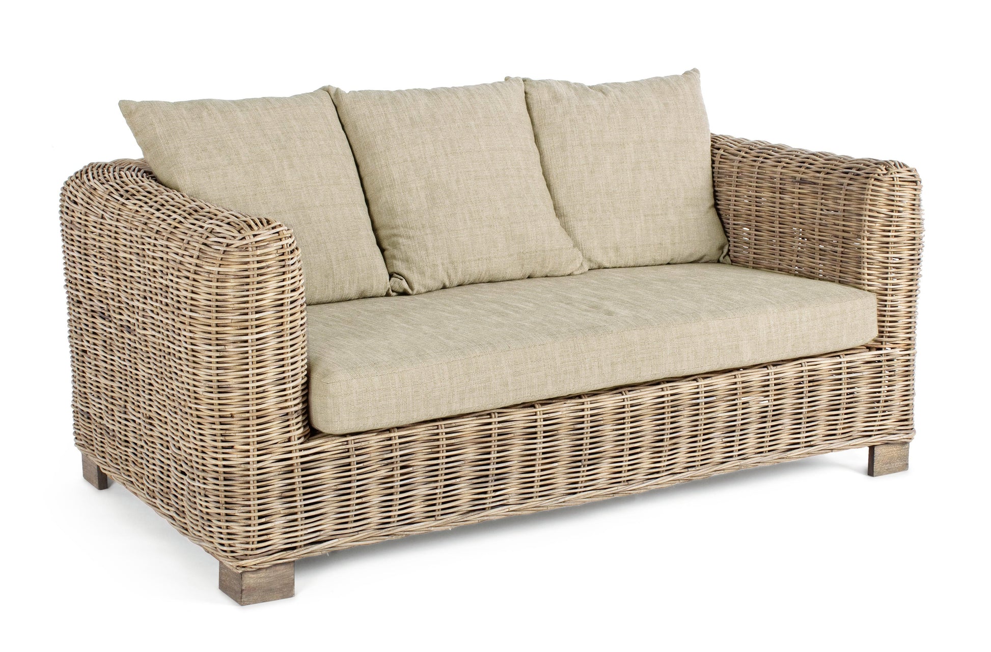 Divano 2 posti in rattan e legno di mango con cuscini sfoderabili - SPEDIZIONE GRATUITA - lapagoda.net