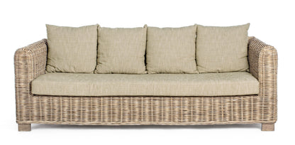 Divano 3 posti in rattan e legno di mango con cuscini sfoderabili - SPEDIZIONE GRATUITA - lapagoda.net